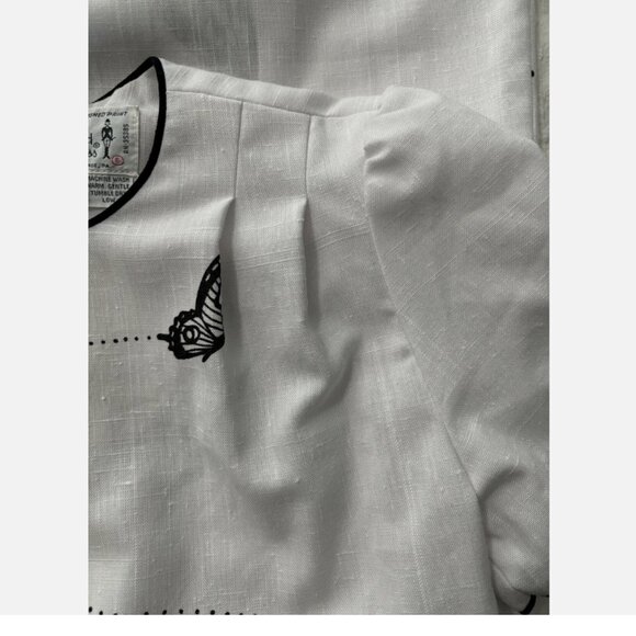 VINTAGE THE VESTED GENTRESS WHITE & BLACK BUTTERFLY DRESS - Picture 12 of 12